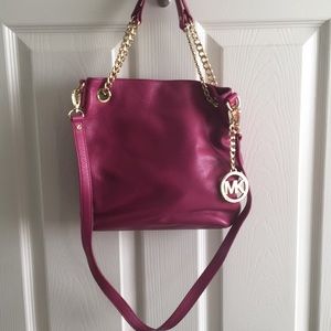 Beautiful magenta leather Michael Kors purse